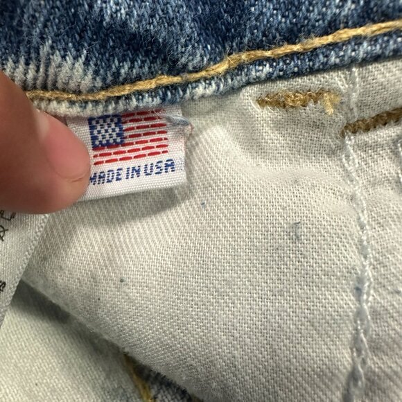 American Apparel Jeans Women 25 Denim High Rise Shorts Cuffed Bleached 5 Pocket - Picture 6 of 11